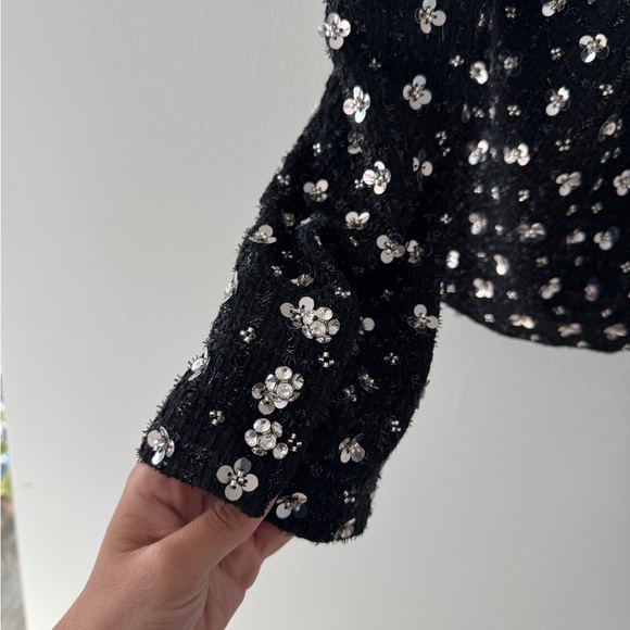 GUIZIO Shiloh Sequin Tweed Black Jacket XXL - Picture 9 of 13